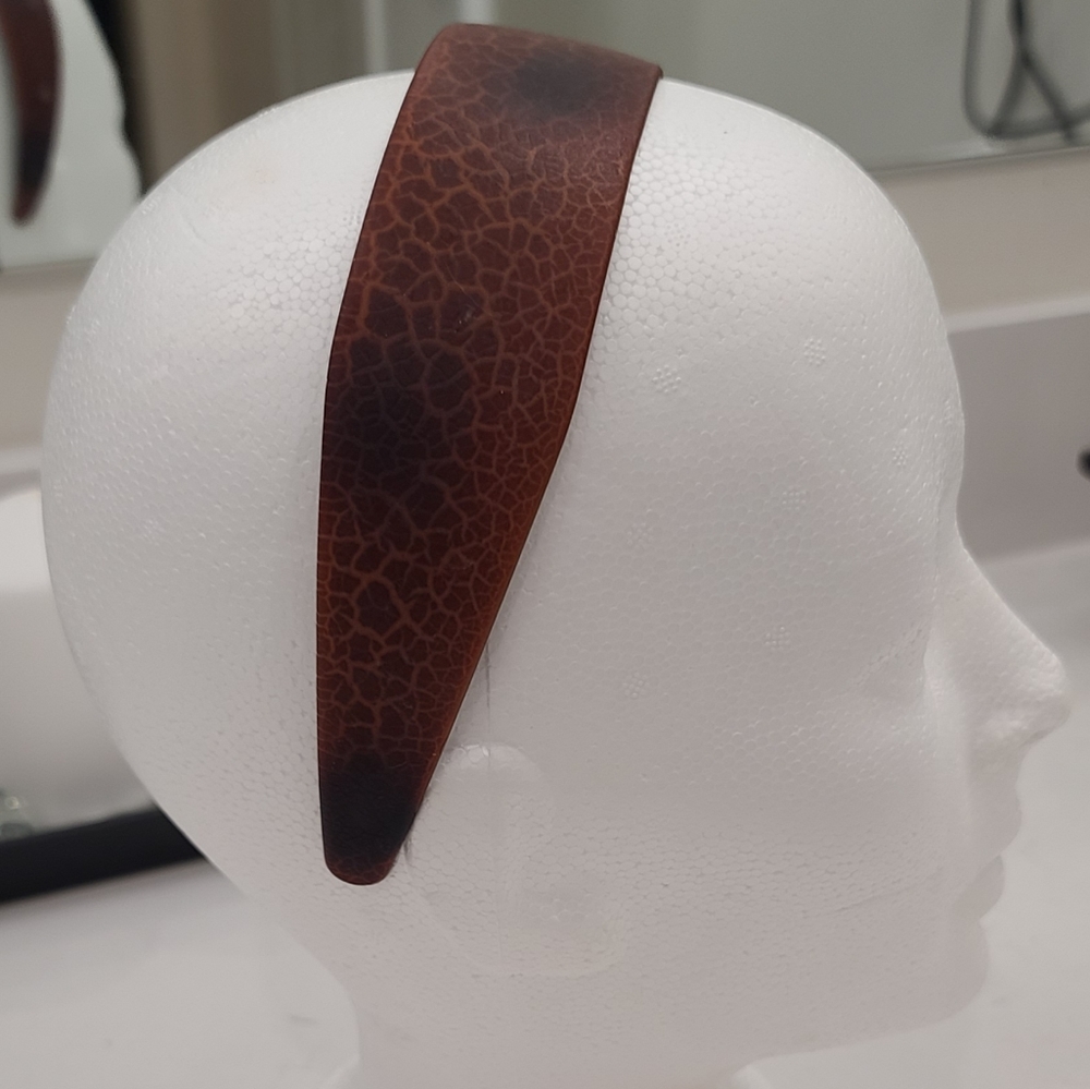 Rare Animal print leopard print comb headband made in France